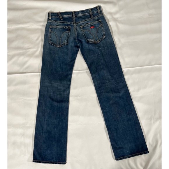 MISS SIXTY Vintage Distressed Denim Jeans Y2K Medium Dark Wash Orange Zipper 28 - Picture 2 of 16
